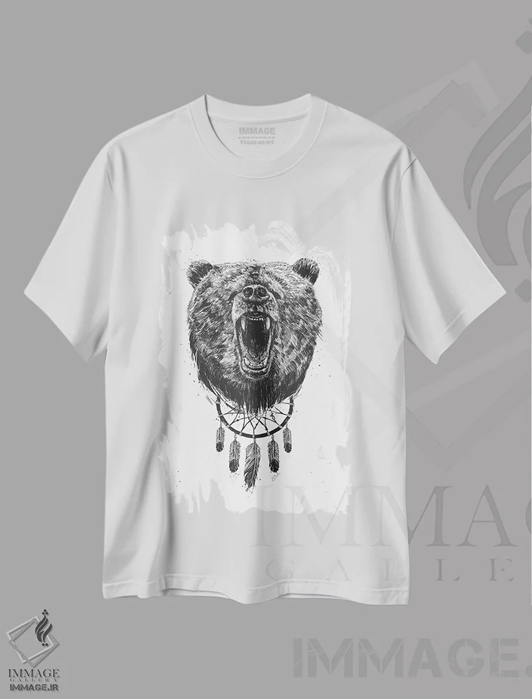 تیشرت سفید طرح دار خرس را بیدار نکن، دکوراسیون جایگزین اثر بالازس شولتی | فروشگاه ایماژ