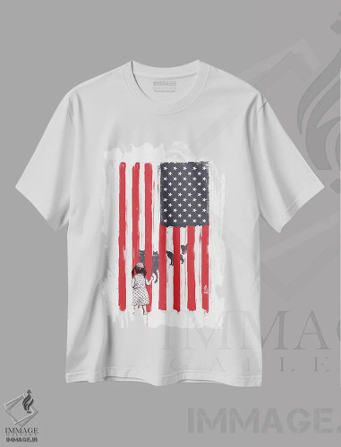 تیشرت سفید طرح دار دخترکوچولو و گرگ ها، هنر دیجیتال اثر بالازس شولتی | فروشگاه ایماژ