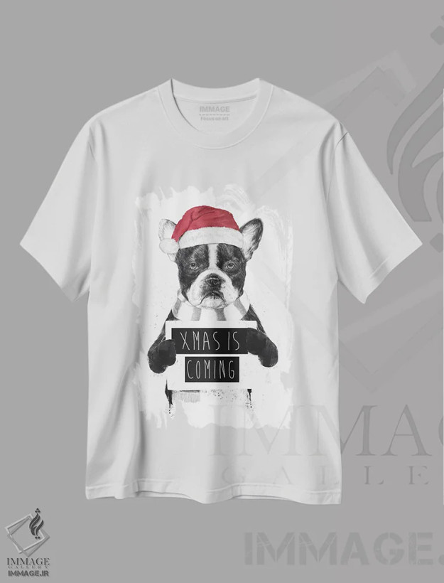 تیشرت سفید طرح دار کریسمس در راه است، حیوانات کریسمسی اثر بالازس شولتی | فروشگاه ایماژ