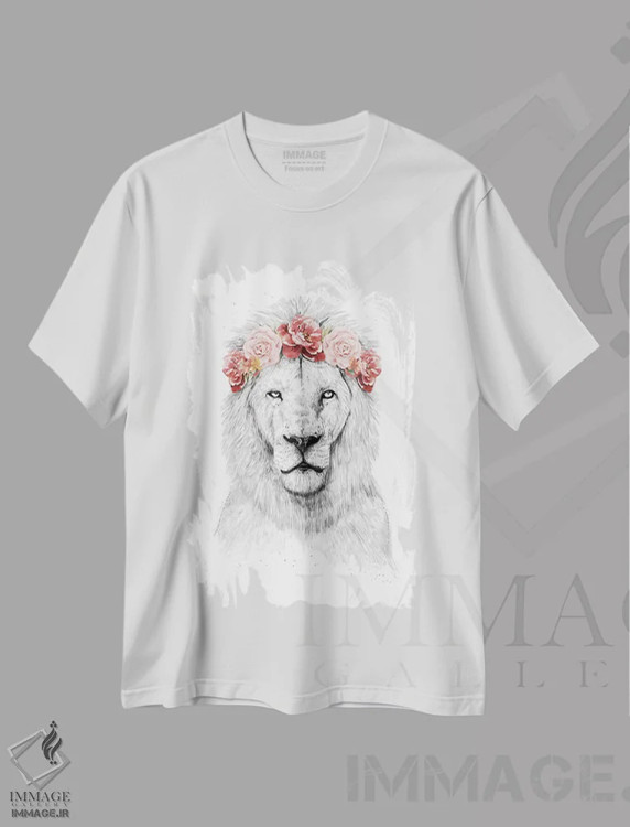 تیشرت سفید طرح دار شیر جشنواره، هنر دیجیتال اثر بالازس شولتی | immage.ir