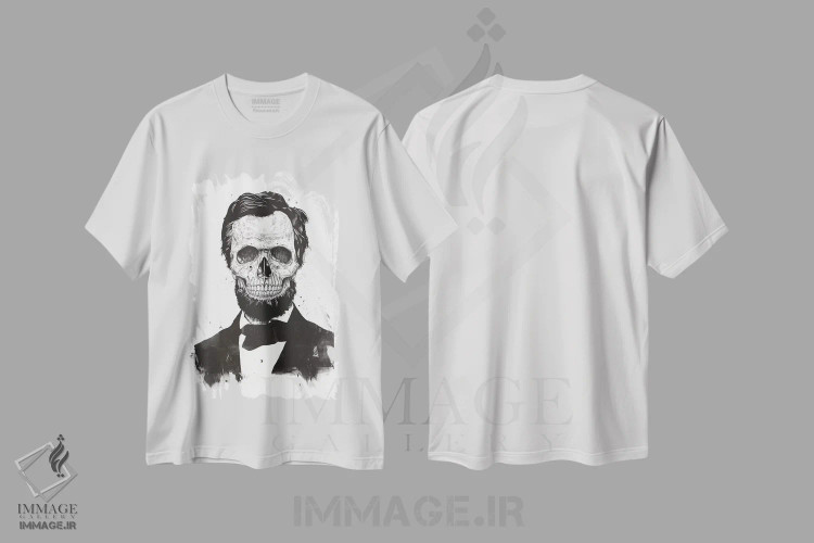 تیشرت سفید طرح دار لینکلن مرده، هنر دیجیتال اثر بالازس شولتی | immage.ir