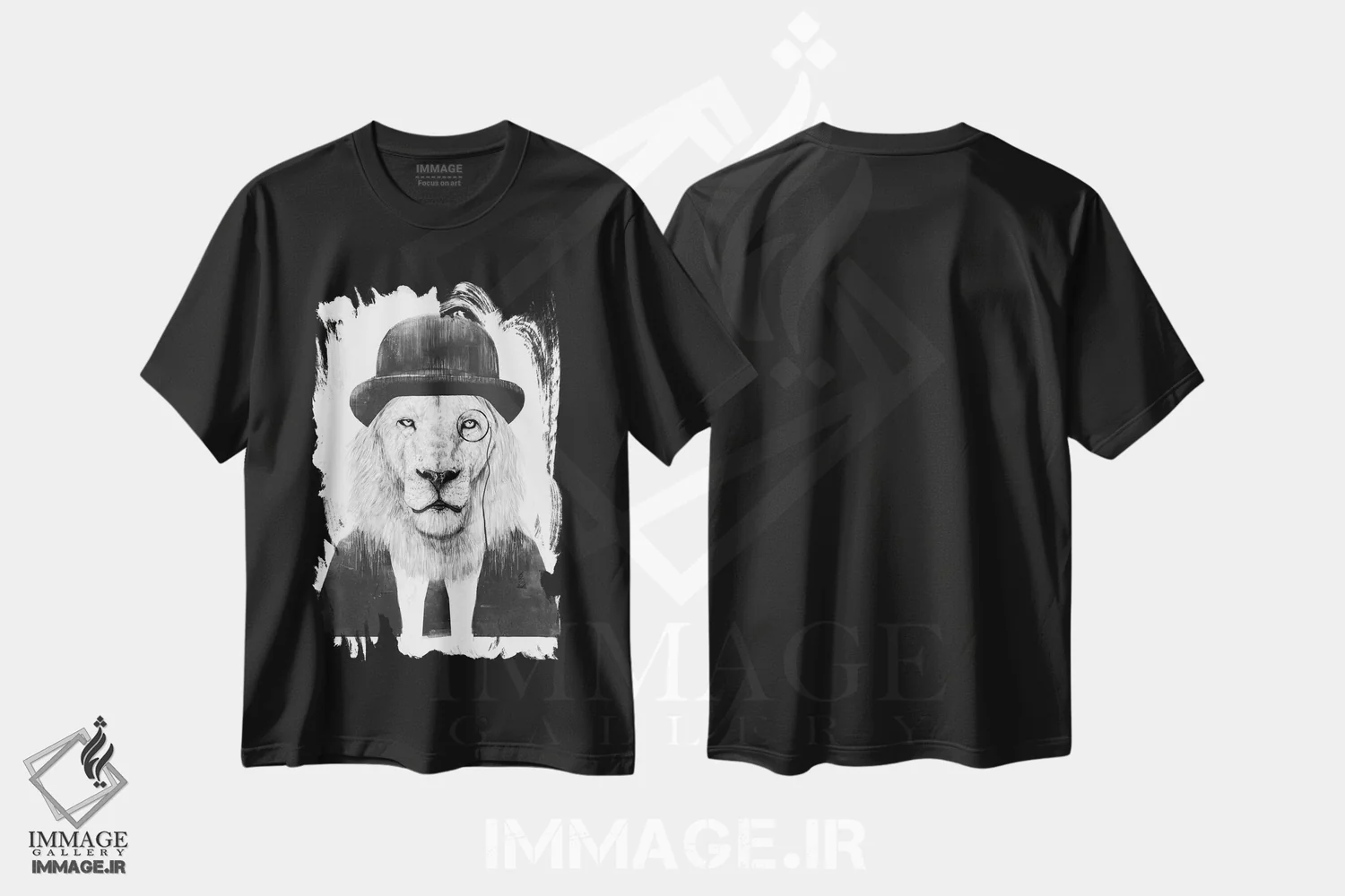 تیشرت مشکی طرح دار جناب شیر، هنر دیجیتال اثر بالازس شولتی | immage.ir