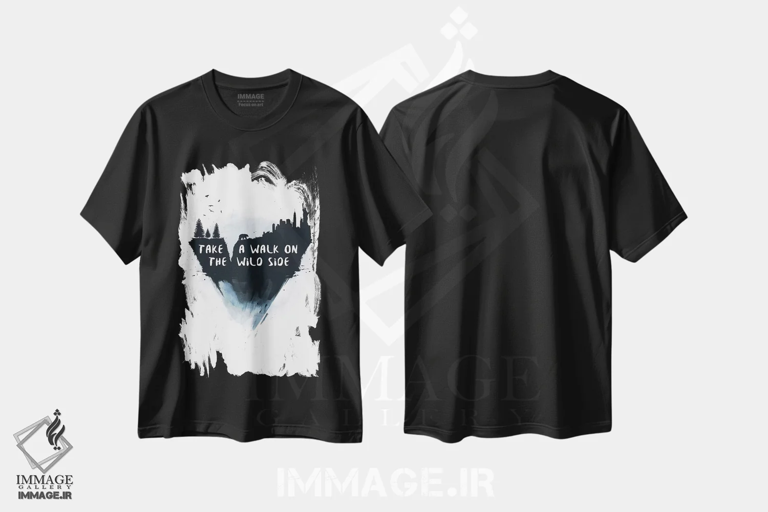 تیشرت مشکی طرح دار قدم زدن در سوی وحشی، هنر دیجیتال اثر بالازس شولتی | immage.ir