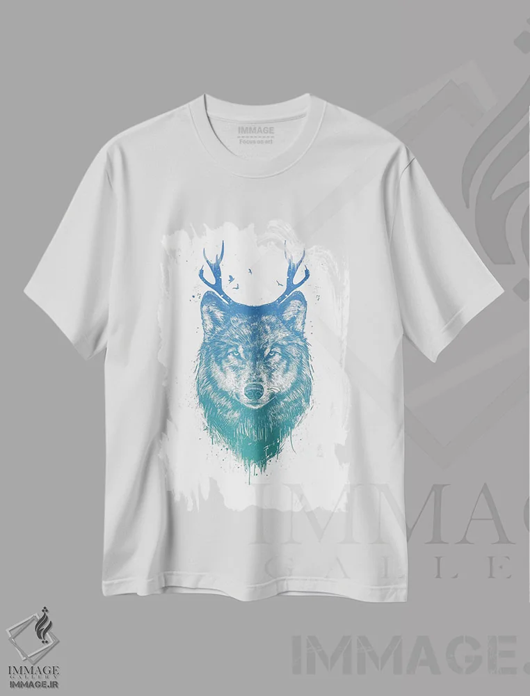 تیشرت سفید طرح دار من گوزن تو هستم، تزئینی اثر بالازس شولتی | فروشگاه ایماژ