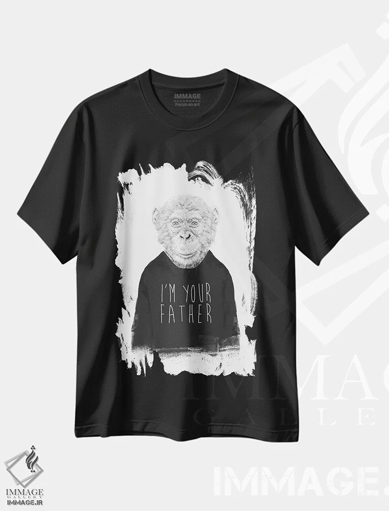 تیشرت مشکی طرح دار من پدر تو هستم، هنر فاخر اثر بالازس شولتی | فروشگاه ایماژ