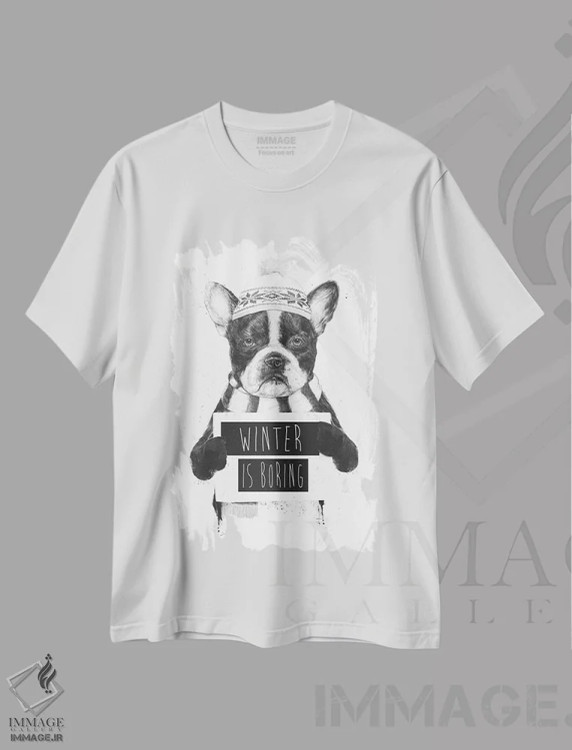 تیشرت سفید طرح دار زمستان کسل کننده است، هنر تزئینی سیاه و سفید اثر بالازس شولتی | immage.ir