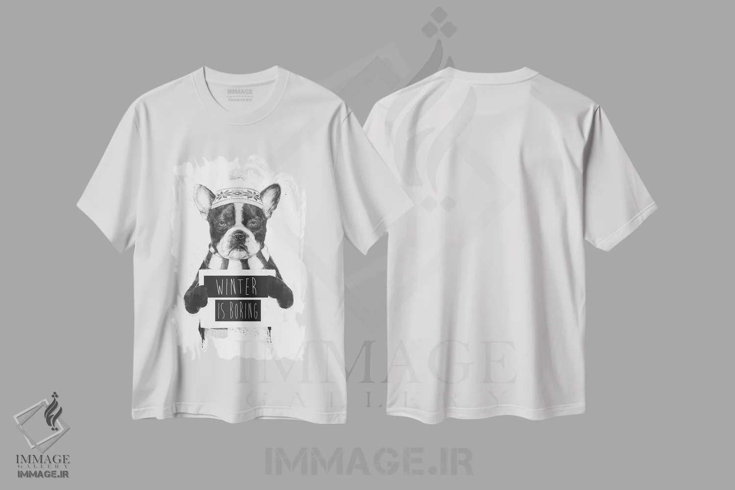 تیشرت سفید طرح دار زمستان کسل کننده است، هنر تزئینی سیاه و سفید اثر بالازس شولتی | immage.ir