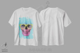تیشرت سفید طرح دار جمجمه پاپ آرت با عینک، تزئینی اثر بالازس شولتی | immage.ir