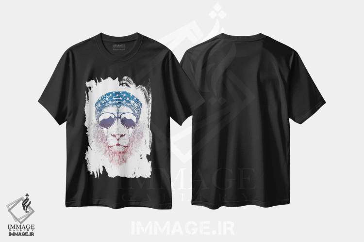 تیشرت مشکی طرح دار شیر وحشی، تزئینی اثر بالازس شولتی | immage.ir