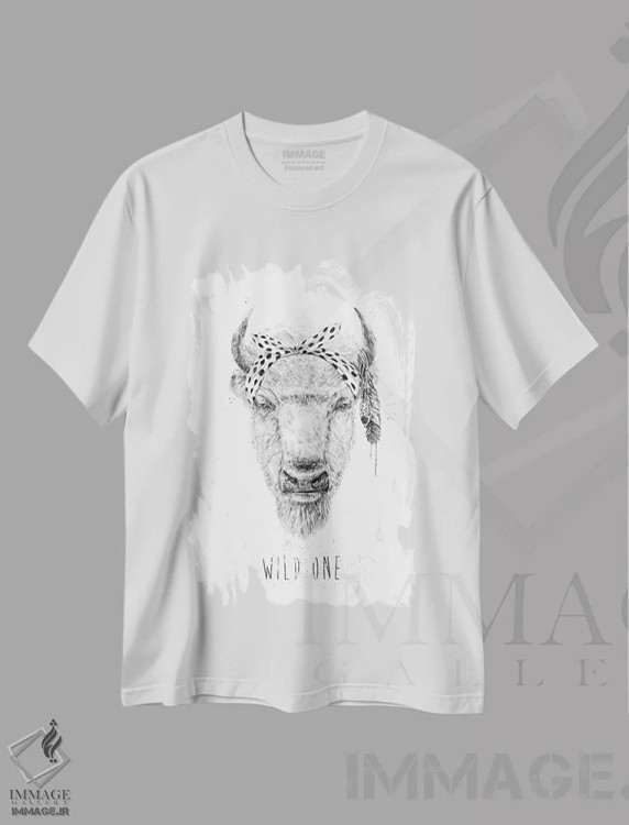 تیشرت سفید طرح دار وحشی، هنر تزئینی سیاه و سفید اثر بالازس شولتی | immage.ir