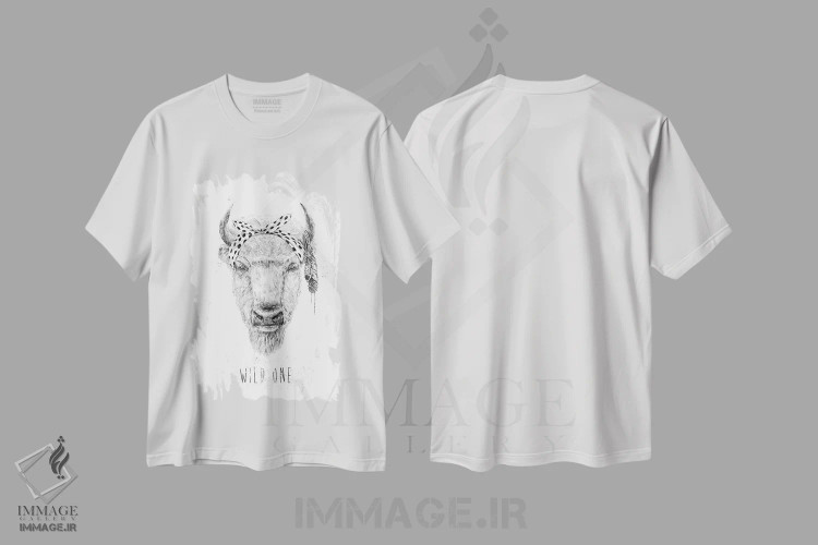 تیشرت سفید طرح دار وحشی، هنر تزئینی سیاه و سفید اثر بالازس شولتی | immage.ir