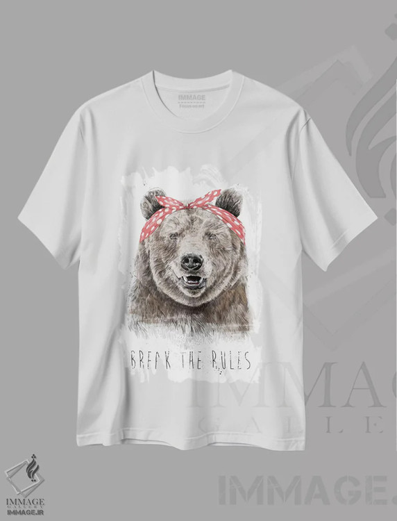 تیشرت سفید طرح دار قانون شکنی کن، تزئینی اثر بالازس شولتی | immage.ir