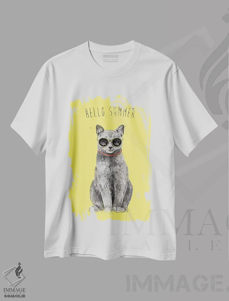 تیشرت سفید طرح دار سلام تابستان، تزئینی اثر بالازس شولتی | فروشگاه ایماژ