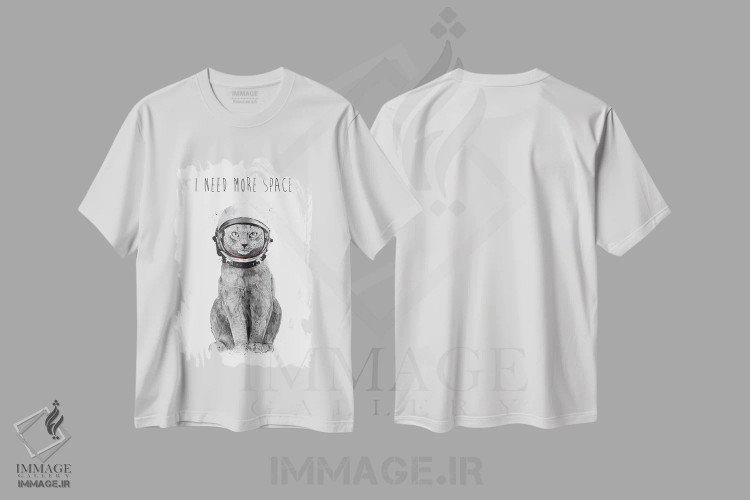 تیشرت سفید طرح دار به فضای بیشتری نیاز دارم، دست نقاشی و طراحی دستی اثر بالازس شولتی | فروشگاه ایماژ
