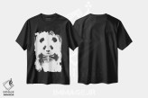 تیشرت مشکی طرح دار پاندای زامبی، هنر تزئینی سیاه و سفید اثر بالازس شولتی | immage.ir