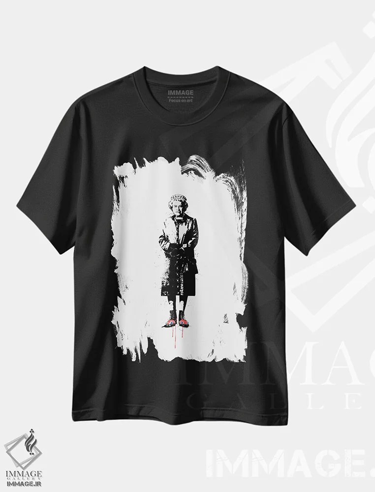 تیشرت مشکی طرح دار این انگلستان است، تزئینی اثر بالازس شولتی | immage.ir