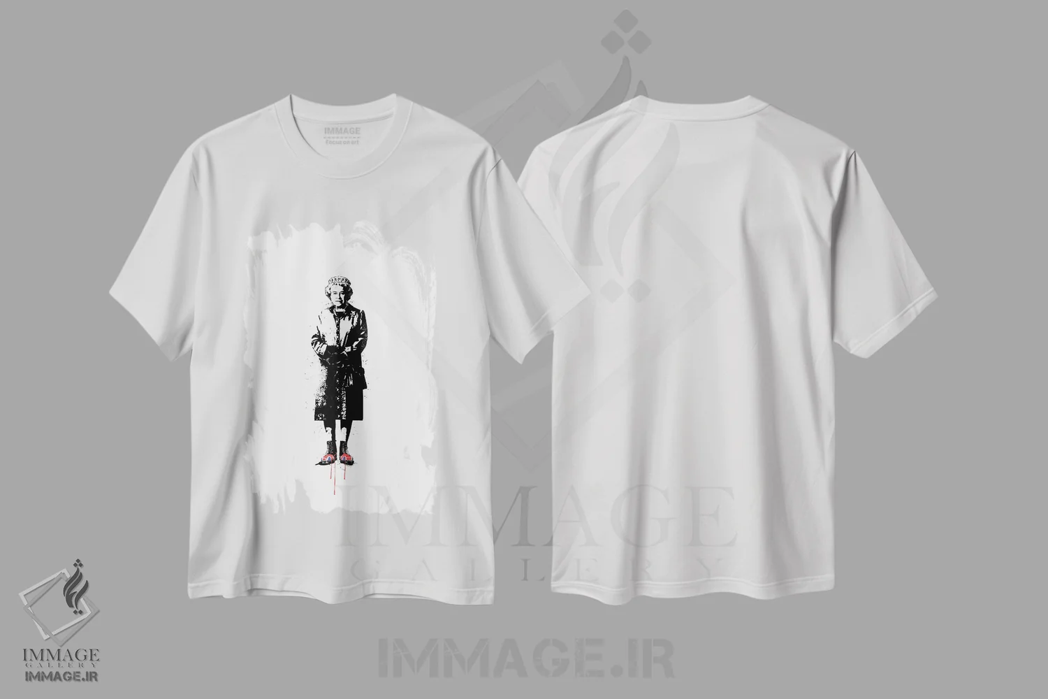 تیشرت سفید طرح دار این انگلستان است، تزئینی اثر بالازس شولتی | فروشگاه ایماژ