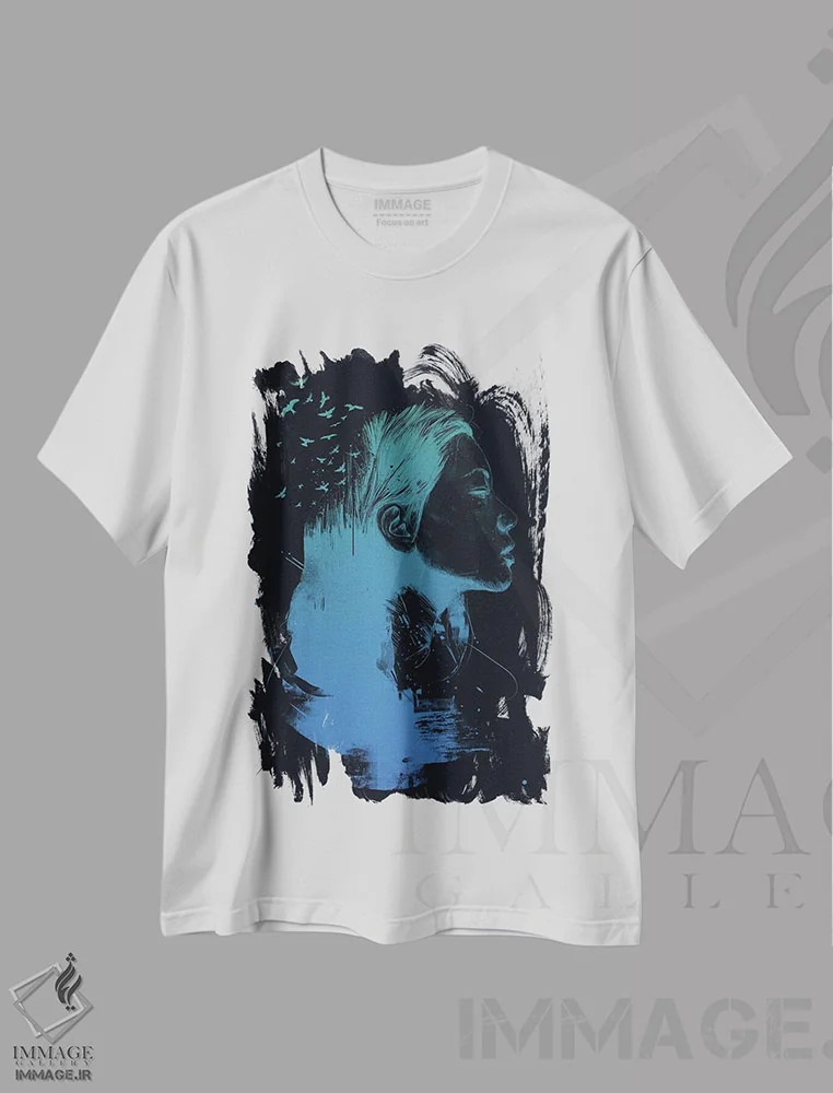 تیشرت سفید طرح دار ذهنت را باز کن، دکوراسیون جایگزین اثر بالازس شولتی | فروشگاه ایماژ