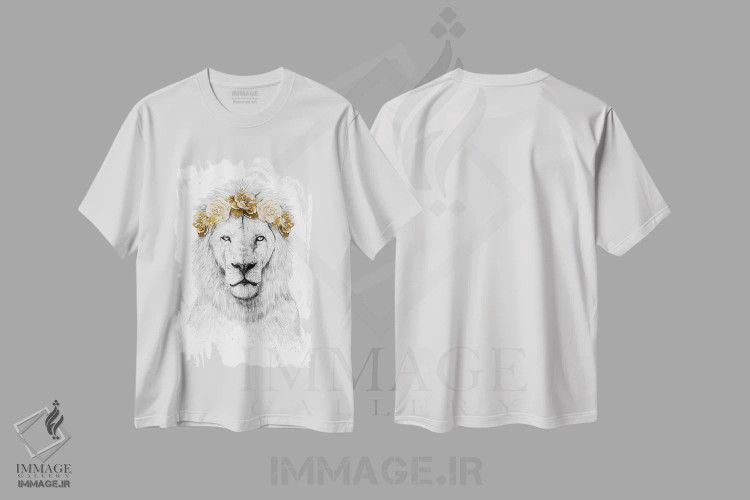 تیشرت سفید طرح دار شیر جشنواره ۲، هنر دیجیتال اثر بالازس شولتی | فروشگاه ایماژ