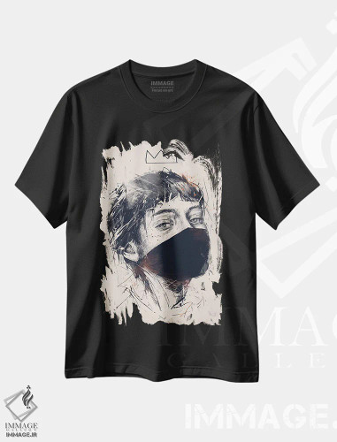 تیشرت مشکی طرح دار ملکه کیست؟، هنر دیجیتال اثر بالازس شولتی | فروشگاه ایماژ