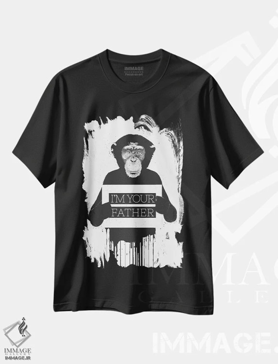 تیشرت مشکی طرح دار من پدر تو هستم ۲، تزئینی اثر بالازس شولتی | فروشگاه ایماژ