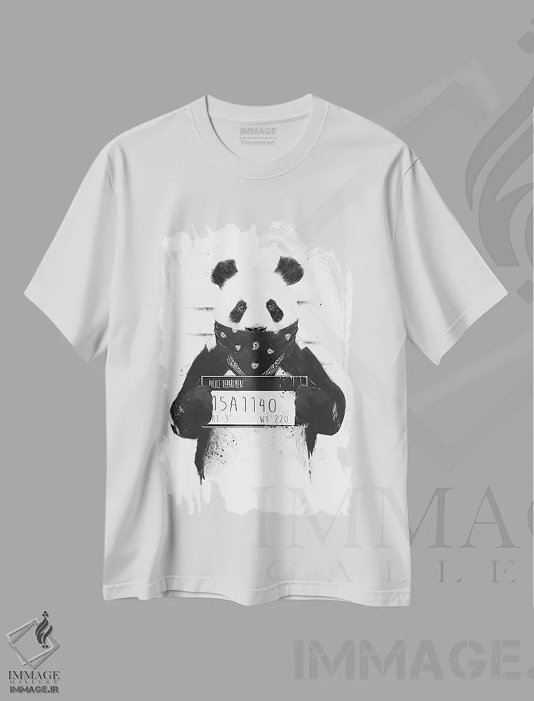 تیشرت سفید طرح دار پاندای بد، دکوراسیون جایگزین اثر بالازس شولتی | immage.ir