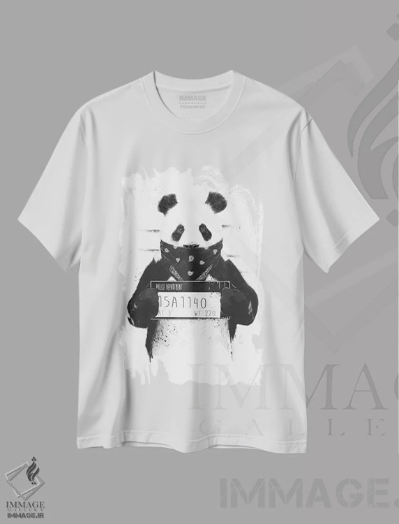تیشرت سفید طرح دار پاندای بد، دکوراسیون جایگزین اثر بالازس شولتی | immage.ir