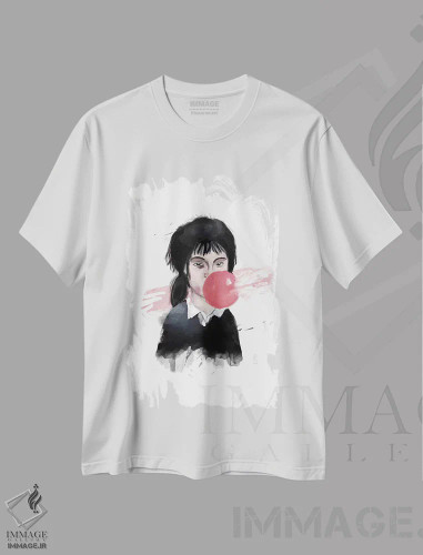 تیشرت سفید طرح دار بادکنک، هنر دیجیتال اثر بالازس شولتی | فروشگاه ایماژ