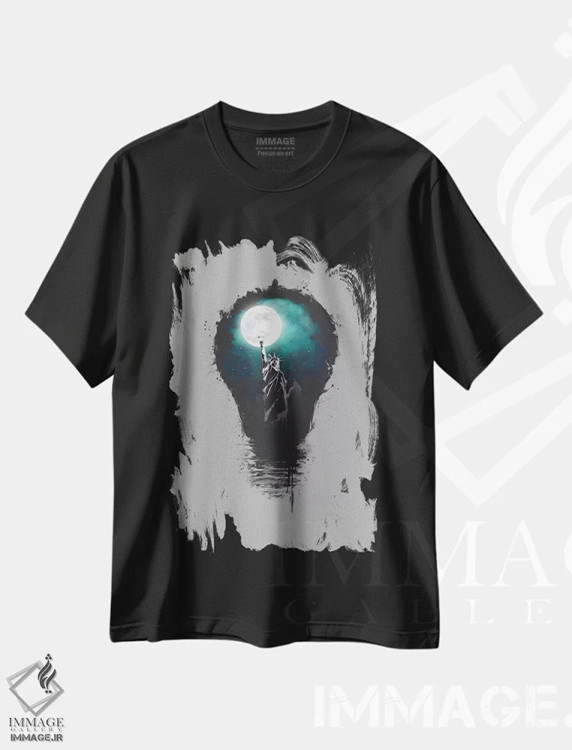تیشرت مشکی طرح دار چراغ های شهر بزرگ، هنر دیجیتال اثر بالازس شولتی | immage.ir