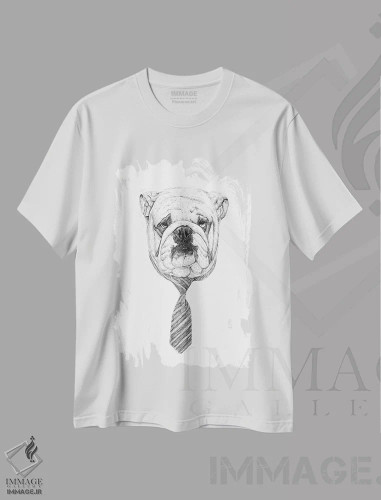 تیشرت سفید طرح دار سگ باحال، هنر دیجیتال اثر بالازس شولتی | فروشگاه ایماژ