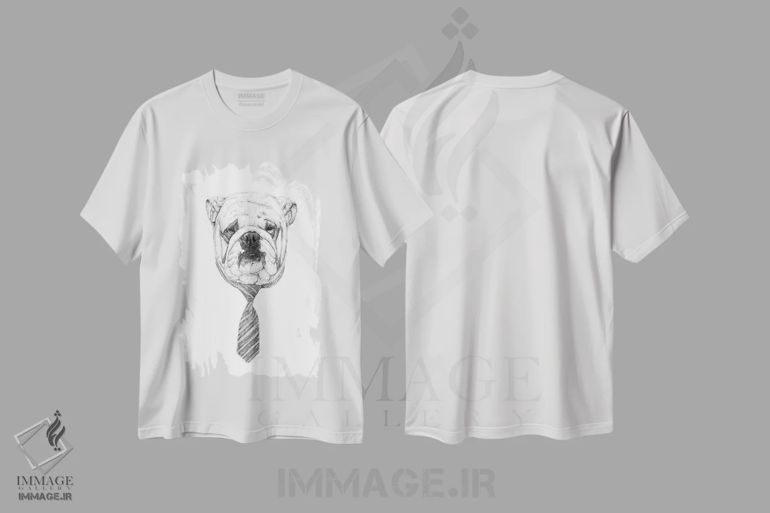تیشرت سفید طرح دار سگ باحال، هنر دیجیتال اثر بالازس شولتی | فروشگاه ایماژ