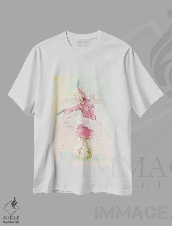 تیشرت سفید طرح دار ملکهٔ رقص، هنر دیجیتال اثر بالازس شولتی | immage.ir