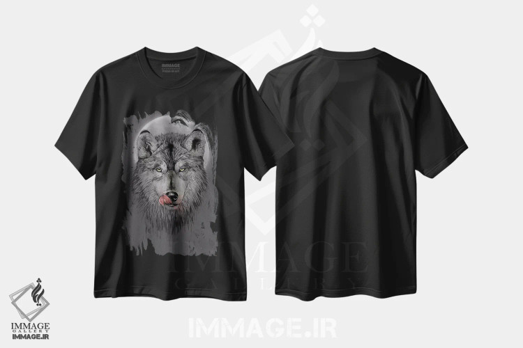 تیشرت مشکی طرح دار زمان شام، هنر تزئینی سیاه و سفید اثر بالازس شولتی | immage.ir