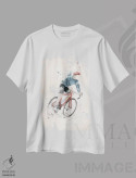 تیشرت سفید طرح دار می خواهم دوچرخه سواری کنم، هنر دیجیتال اثر بالازس شولتی | فروشگاه ایماژ