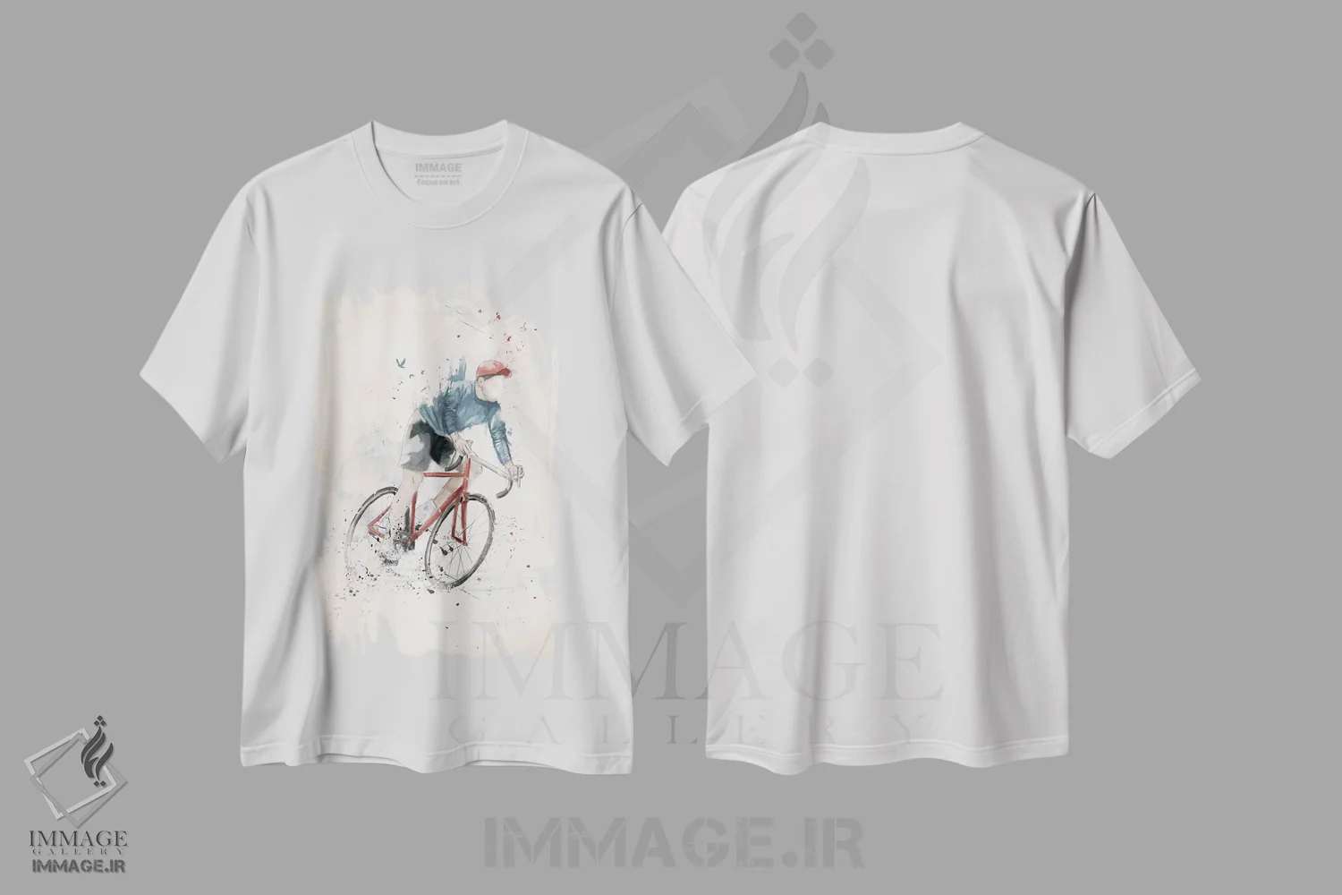 تیشرت سفید طرح دار می خواهم دوچرخه سواری کنم، هنر دیجیتال اثر بالازس شولتی | فروشگاه ایماژ