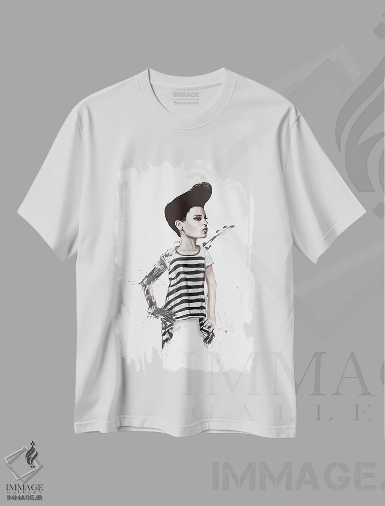 تیشرت سفید طرح دار بی عنوان دو، هنر دیجیتال اثر بالازس شولتی | immage.ir