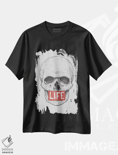 تیشرت مشکی طرح دار زندگی، هنر دیجیتال اثر بالازس شولتی | فروشگاه ایماژ