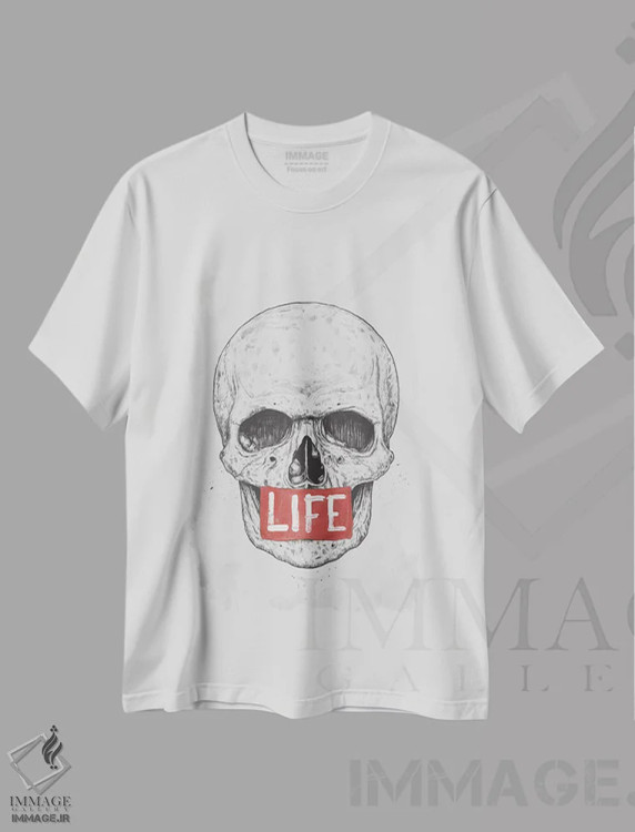 تیشرت سفید طرح دار زندگی، هنر دیجیتال اثر بالازس شولتی | immage.ir