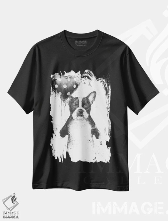 تیشرت مشکی طرح دار قلبم به تپش می افتد، هنر دیجیتال اثر بالازس شولتی | فروشگاه ایماژ