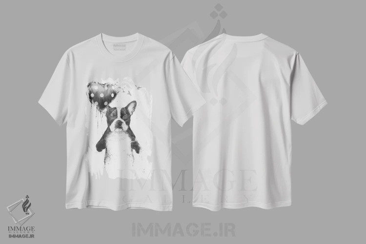 تیشرت سفید طرح دار قلبم به تپش می افتد، هنر دیجیتال اثر بالازس شولتی | immage.ir