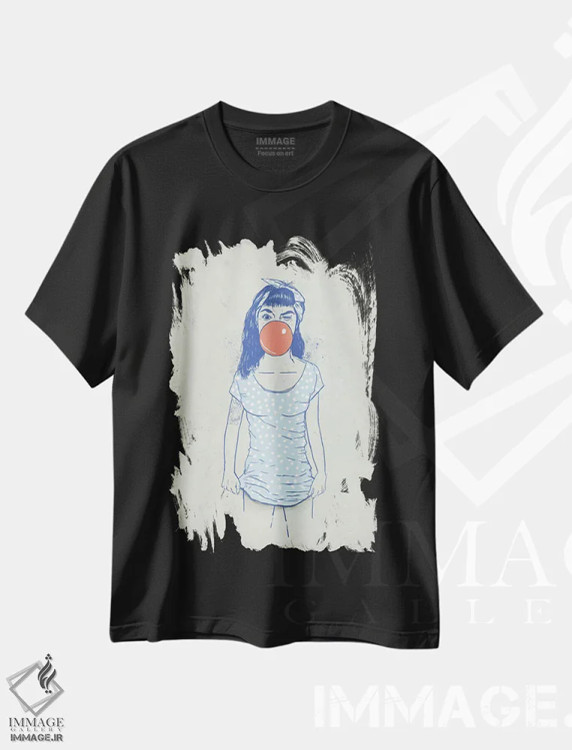 تیشرت مشکی طرح دار پین آپ، هنر دیجیتال اثر بالازس شولتی | immage.ir