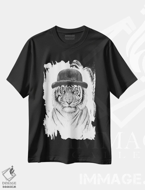 تیشرت مشکی طرح دار به جنگل خوش آمدی، هنر دیجیتال اثر بالازس شولتی | فروشگاه ایماژ