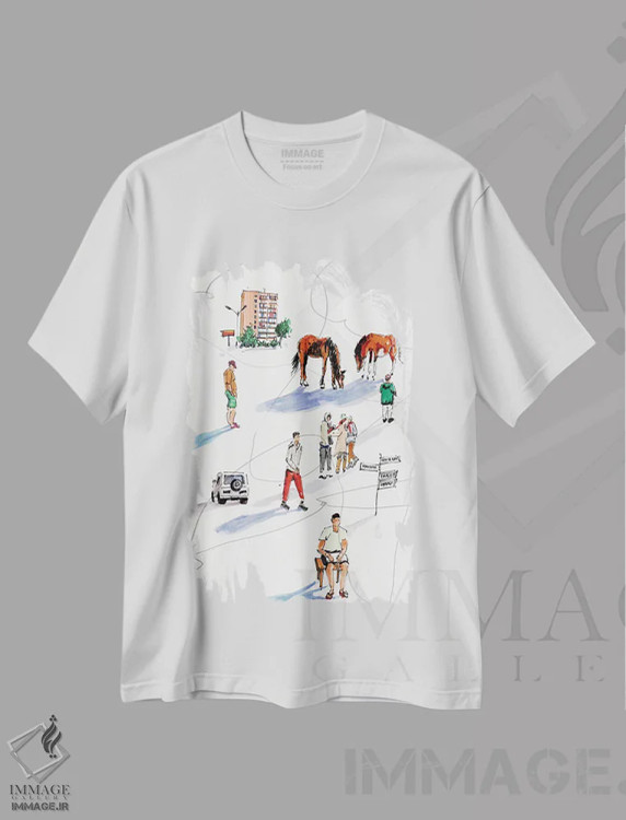 تیشرت سفید طرح دار لحظات درخشان، مدیوم اثر بوگدان شیپتنکو | فروشگاه ایماژ