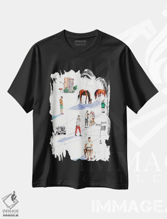 تیشرت مشکی طرح دار لحظات درخشان، مدیوم اثر بوگدان شیپتنکو | immage.ir