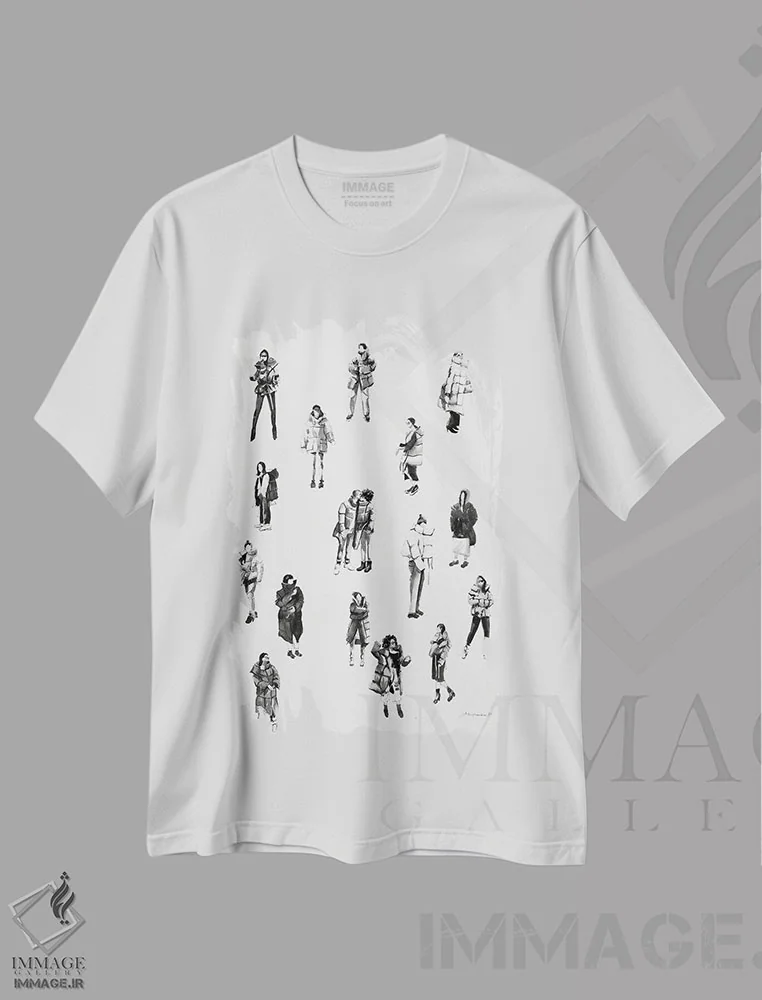 تیشرت سفید طرح دار با سبک، مدیوم اثر بوگدان شیپتنکو | immage.ir
