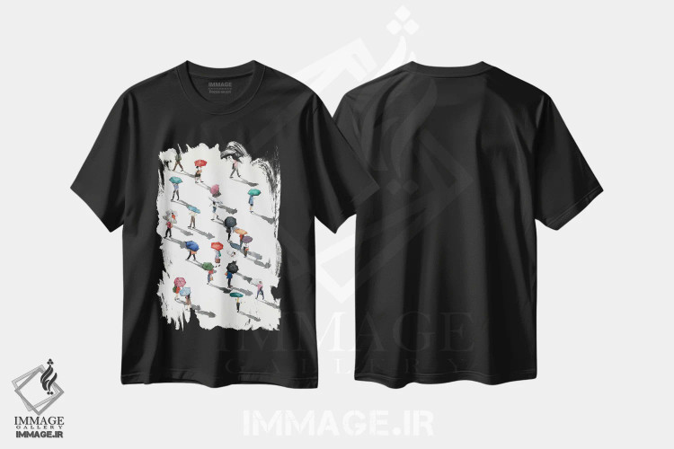 تیشرت مشکی طرح دار مخفیانه، تزئینی اثر بوگدان شیپتنکو | فروشگاه ایماژ