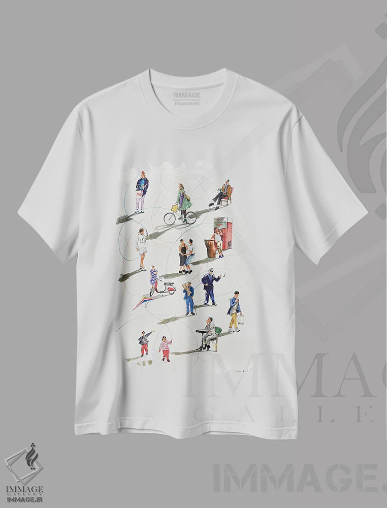 تیشرت سفید طرح دار آن ها که عاشق زندگی اند، تزئینی اثر بوگدان شیپتنکو | فروشگاه ایماژ