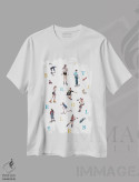 تیشرت سفید طرح دار اسکیت بازها و رولربازها، مدیوم اثر بوگدان شیپتنکو | فروشگاه ایماژ