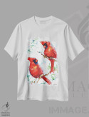 تیشرت سفید طرح دار کاردینال های سرخ، مدیوم اثر بیبزآرتس | فروشگاه ایماژ