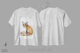 تیشرت سفید طرح دار دم روباه، مدیوم اثر بیبزآرتس | فروشگاه ایماژ